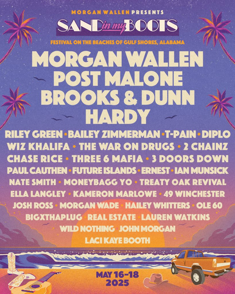 SAND IN MY BOOTS 2025 FESTIVAL LINEUP Wallen